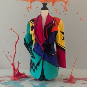 Cache Multicolor Star Design Blazer